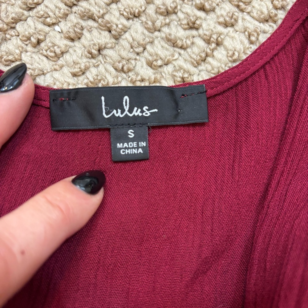 Ladies Lulu’s Evolve Burgundy Wrap Maxi Dress Size Small - Picture 9 of 12
